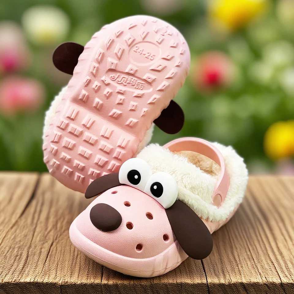 Big eared dog cotton shoes cotton slippers new autumn and winter cotton shoes with plush insulation soft soled shoesW251121