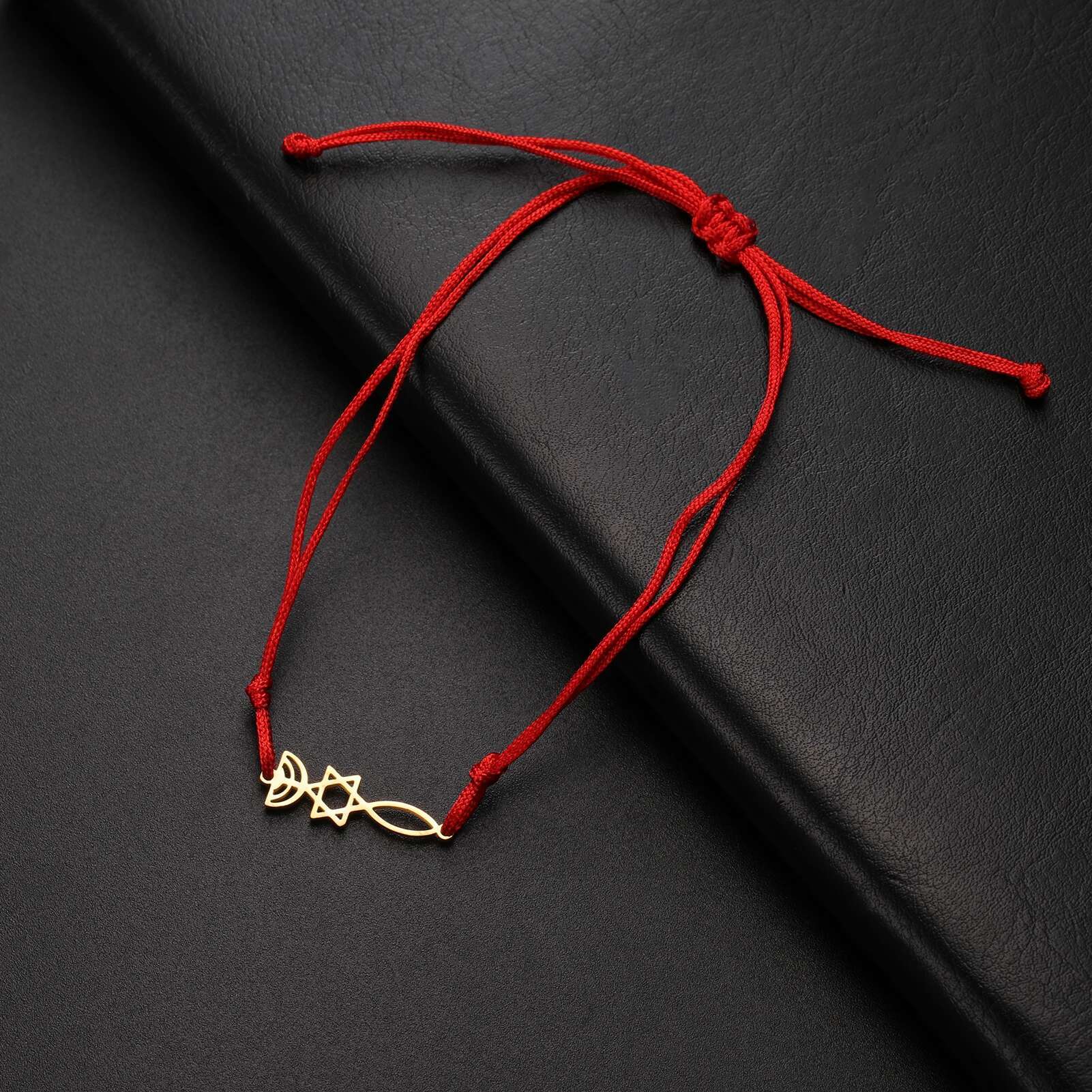 Lucktune Menorah Star of David Charm Bracelet Stainless Steel Jewelry Vintage Snake Chain Women's Hand Bracelets Wholesale Gift