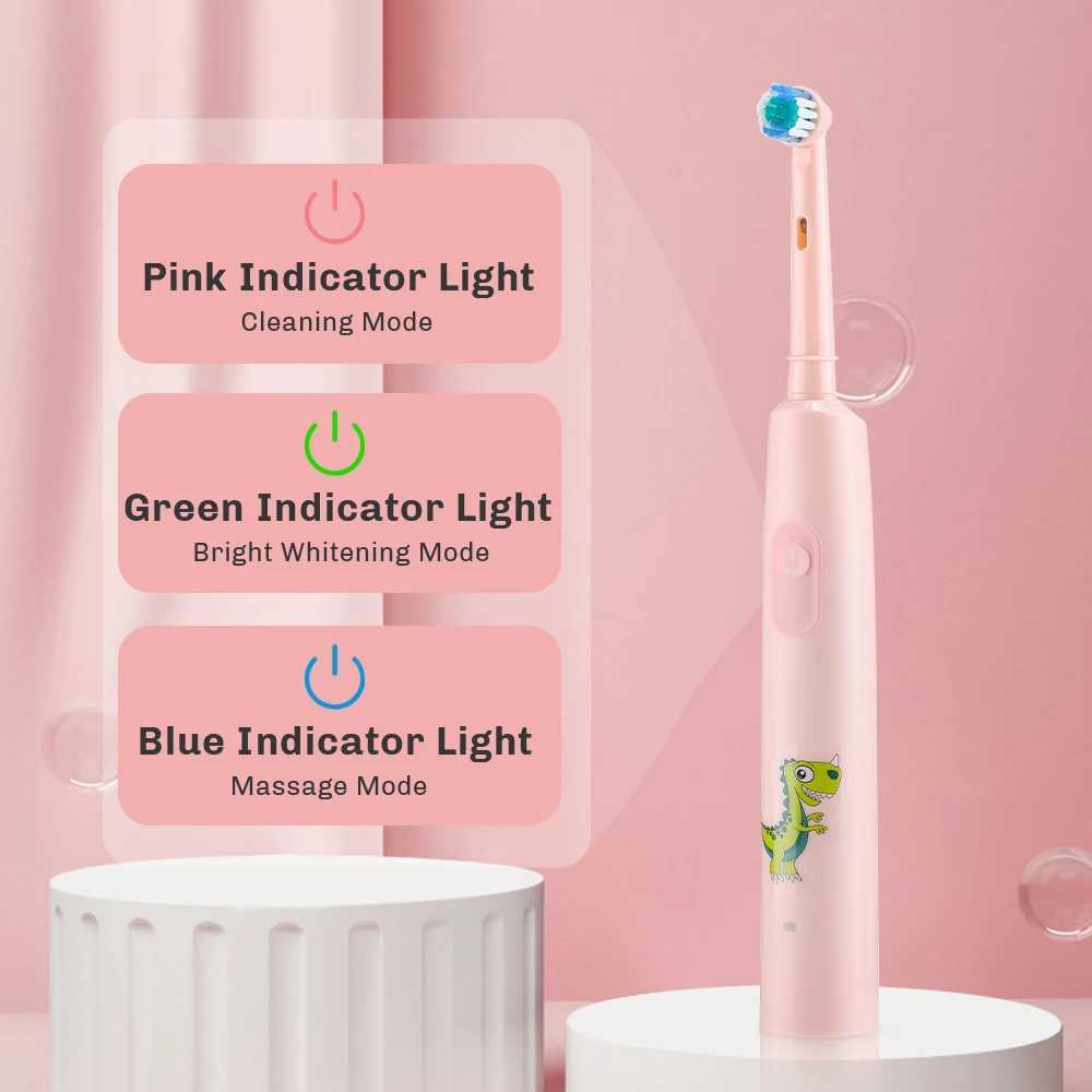 Children Electric Toothbrush Cartoon Kids With Replacement Head IPX7 Waterproof Rechargeable Sonic RotatingToothbrush Cute C251121