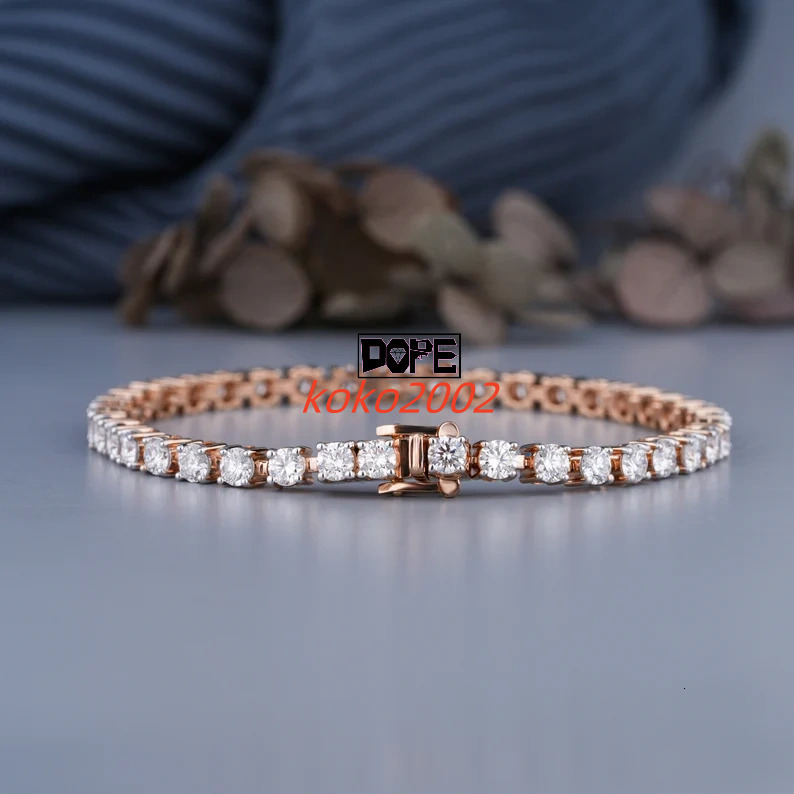 5mm Hiphop Tennis Bracelet Iced Out Men Women Bracelet 925 Silver VVS Bling Moissanite Tennis Chain