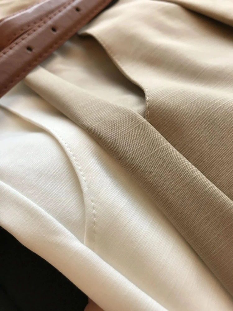 Summer womens set shorts loose fit casual wide leg shorts with waist belt for office womens cotton Bermuda shorts 250414Z