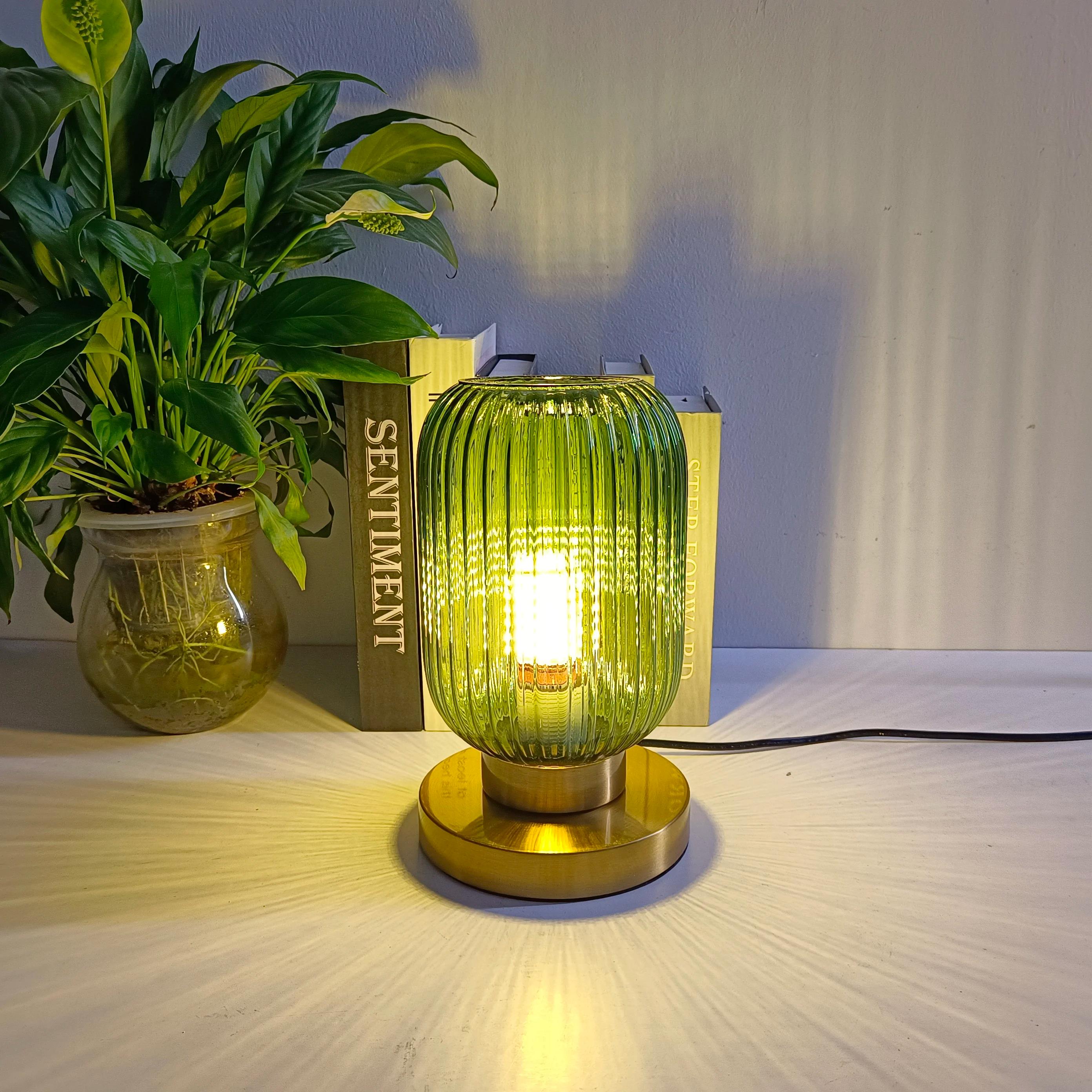 Pumpkin table lamp glass decorative lamp Smoky Gray Glass Design by Nordic Study Bedroom lamp light fixtures