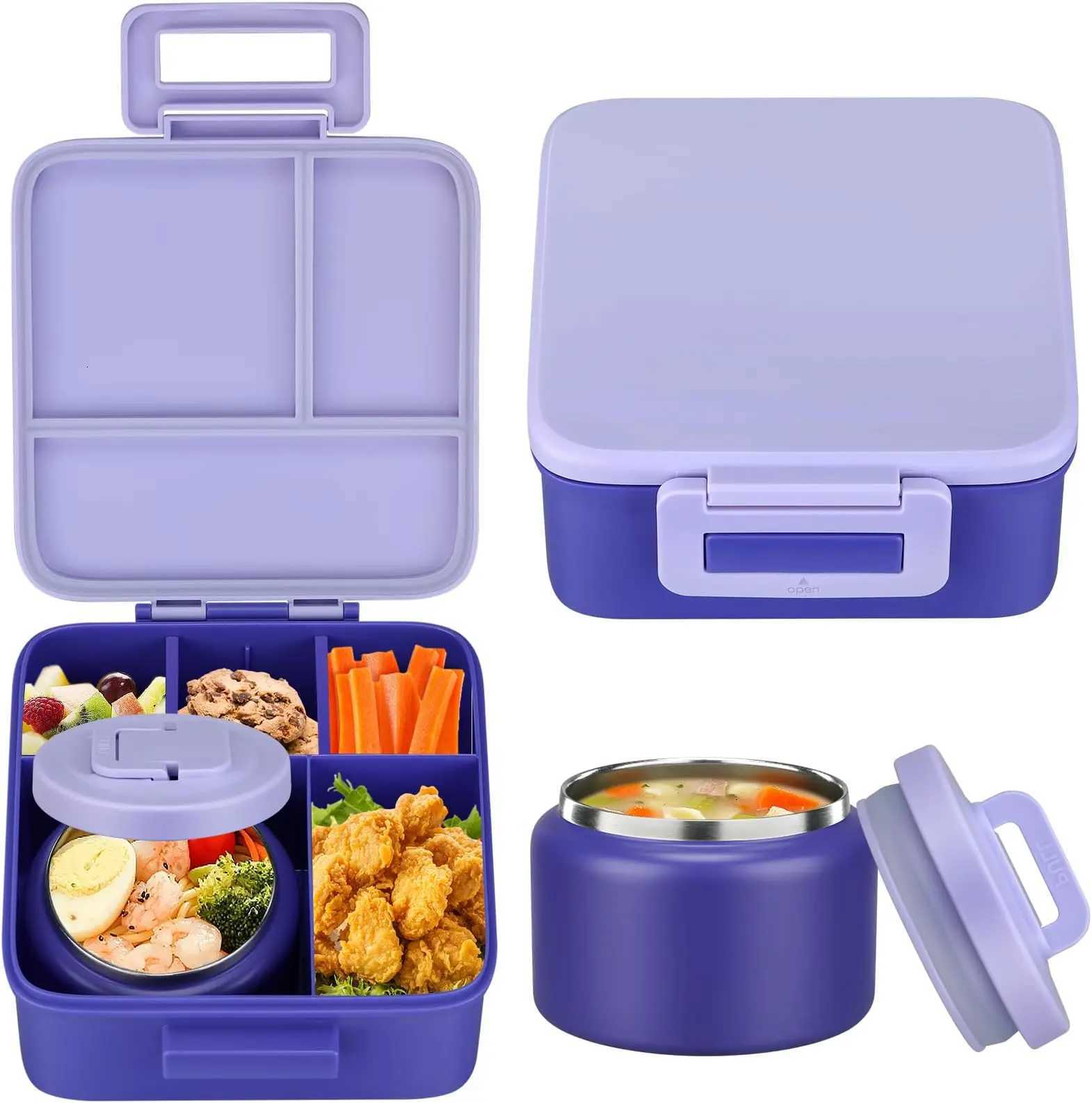 1 set Bento Lunch Box for Kids With 8oz insulated vacuum food jar Food Containers for SchoolMicrowareDishwasher SafeM251121
