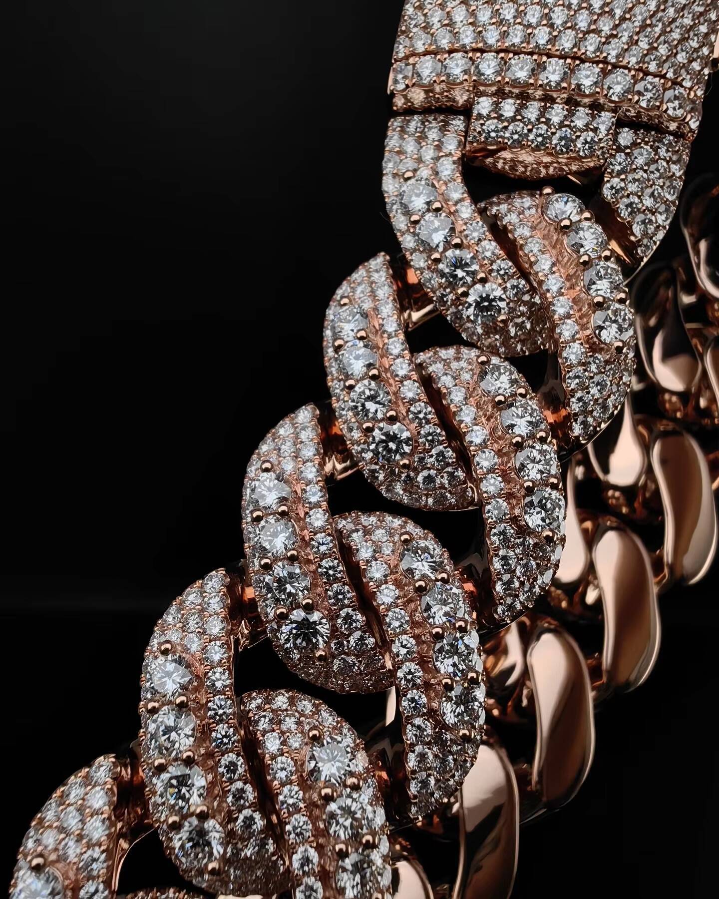 Fashion Jewelry Hip Hop Cuban Link Chain 22mm 925 Sterling Silver VVS Moissanite Thick Cuban Link Chain Rose Gold Necklace