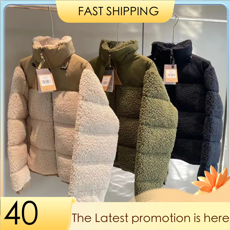 Norrth Facr Jacket Designer Fleece Hooded NF Embroidery Logo Lamb Fleece Jacket Leisure Thickened Collar Cotton Cardigan Trend Brand Outdoor Sport Windbreaker 920
