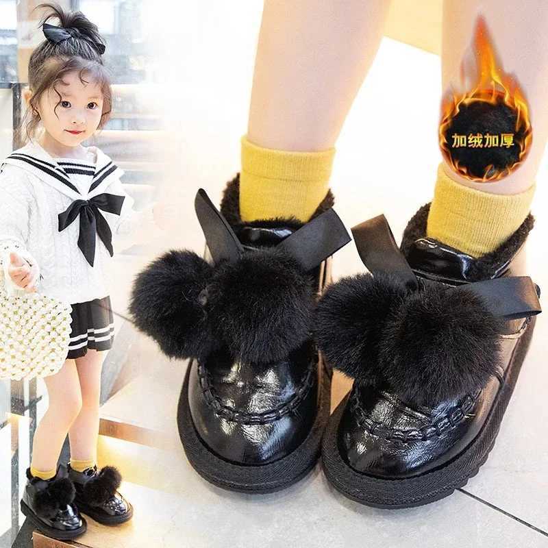 Girls Snow Boots Fashion Childrens Winter Boots Anti-Slippery Thick Cotton Kids Thick Warm Plush Fur Boots 2024 Winter NewW251121