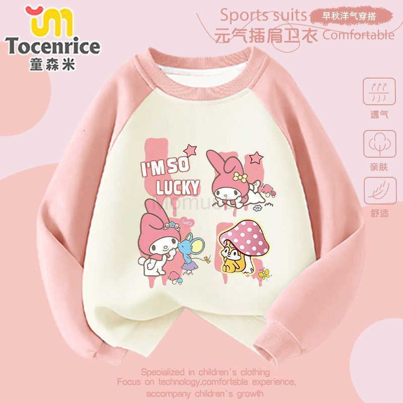 Sanrio Kuromi Childrens Early Autumn Sweatshirt 2025 My Melody Girls Crew Neck Top Cinnamoroll Girls Long Sleeve H251121