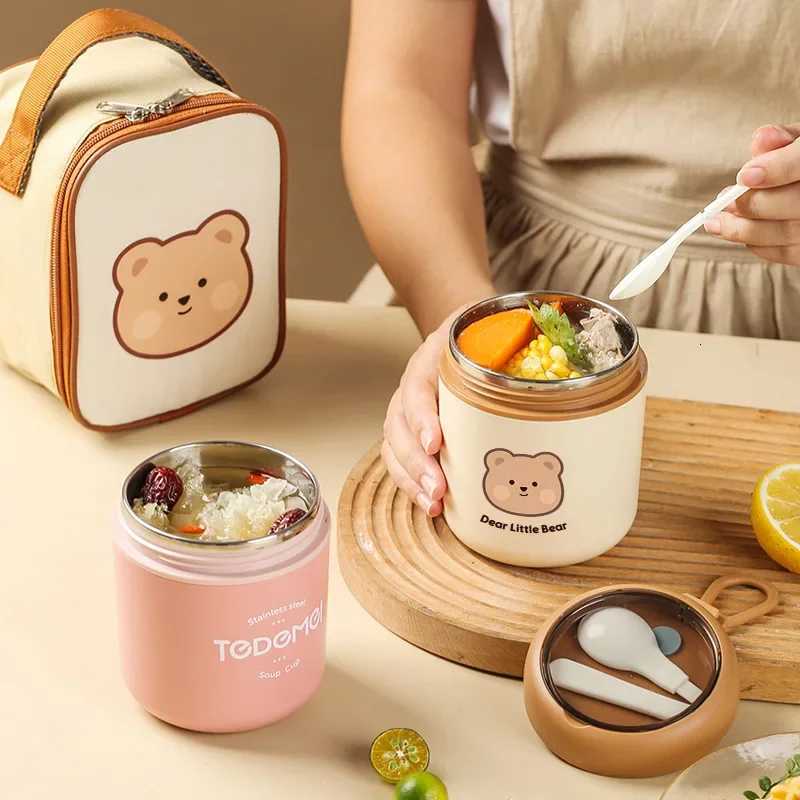 530ML Vacuum Thermal Lunch Box with Spoon Portable Stainless Steel Thermos Soup Cup Food Container Bento Box for KidsM251121