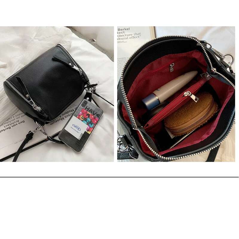 New Genuine Designers Women Messenger Bags Females Bucket Leather Crossbody Shoulder Bag Handbag Bolsa Bag
