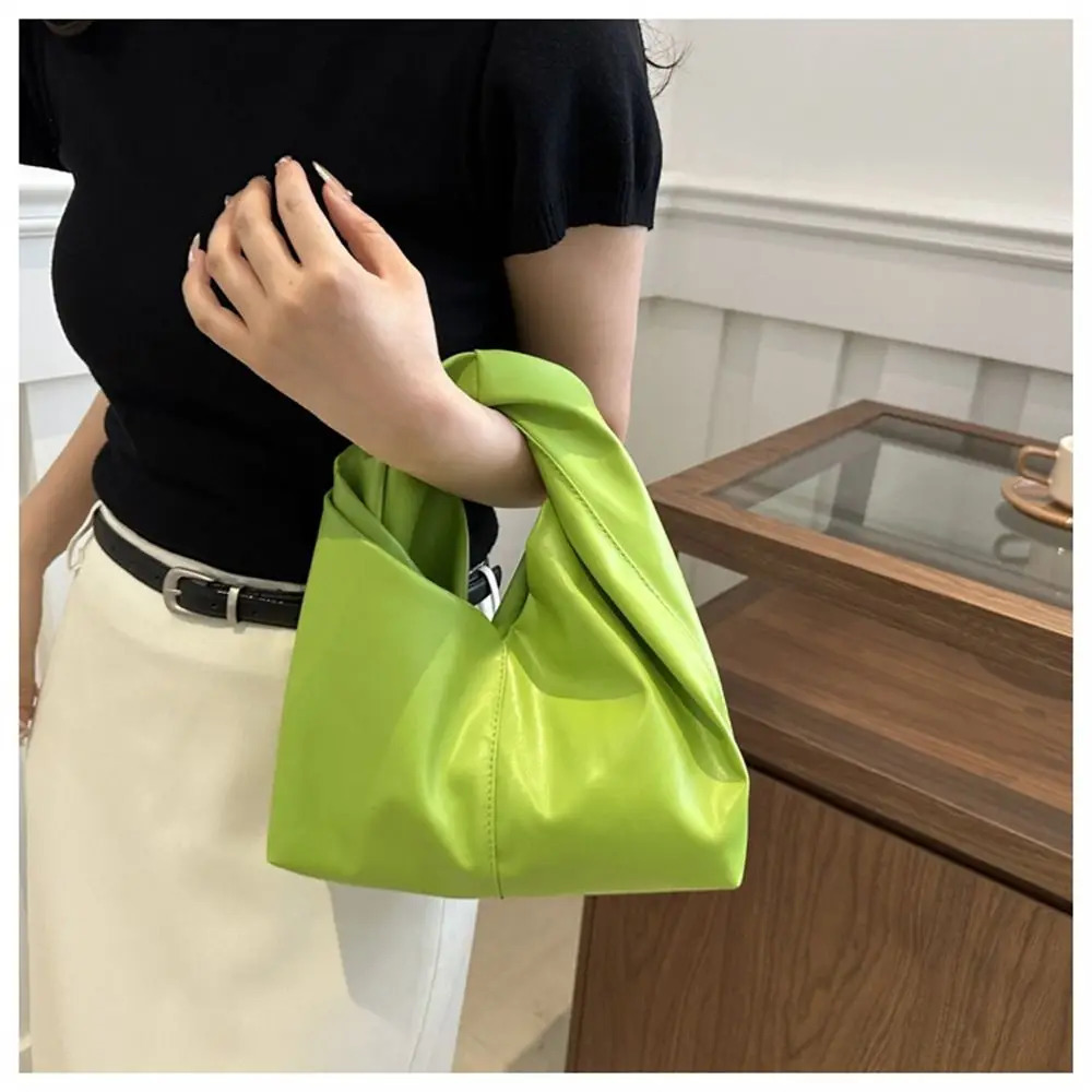 Simple Soft PU Shoulder Bags Small Square Top-Handle Bags Mini Pleated Handbags for Women Girls R250421ZYl