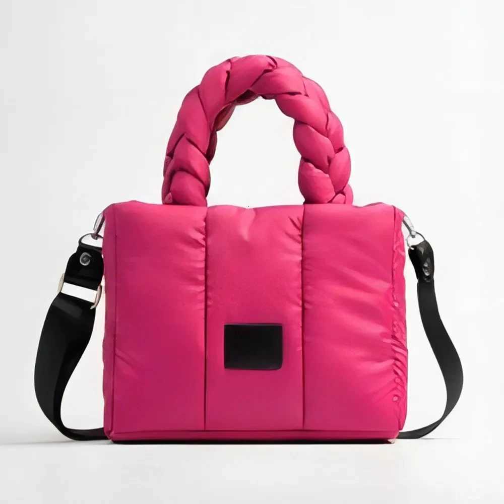 Casual Quilted Tote Luxury Designer Bags for Wen Down Padded Handbags Woven Handle Shoder Bag Winter Nyl Space Cott Bag Y251121