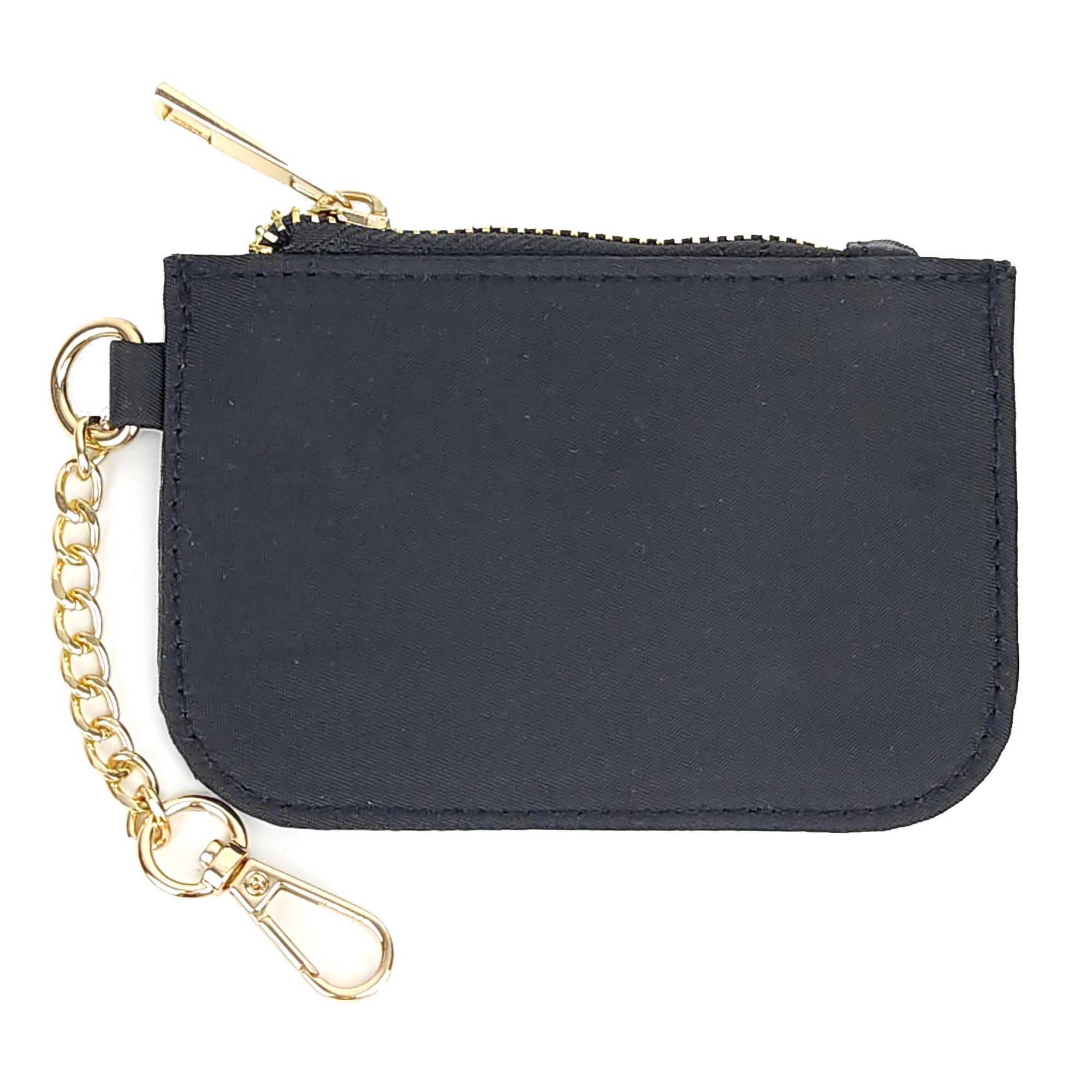 2024 Hot selling Style Solid Color Nylon Waterproof Mini Wallet Card Bag Coin Wallet Keychain Bag Accessories Holiday Gifts W250419
