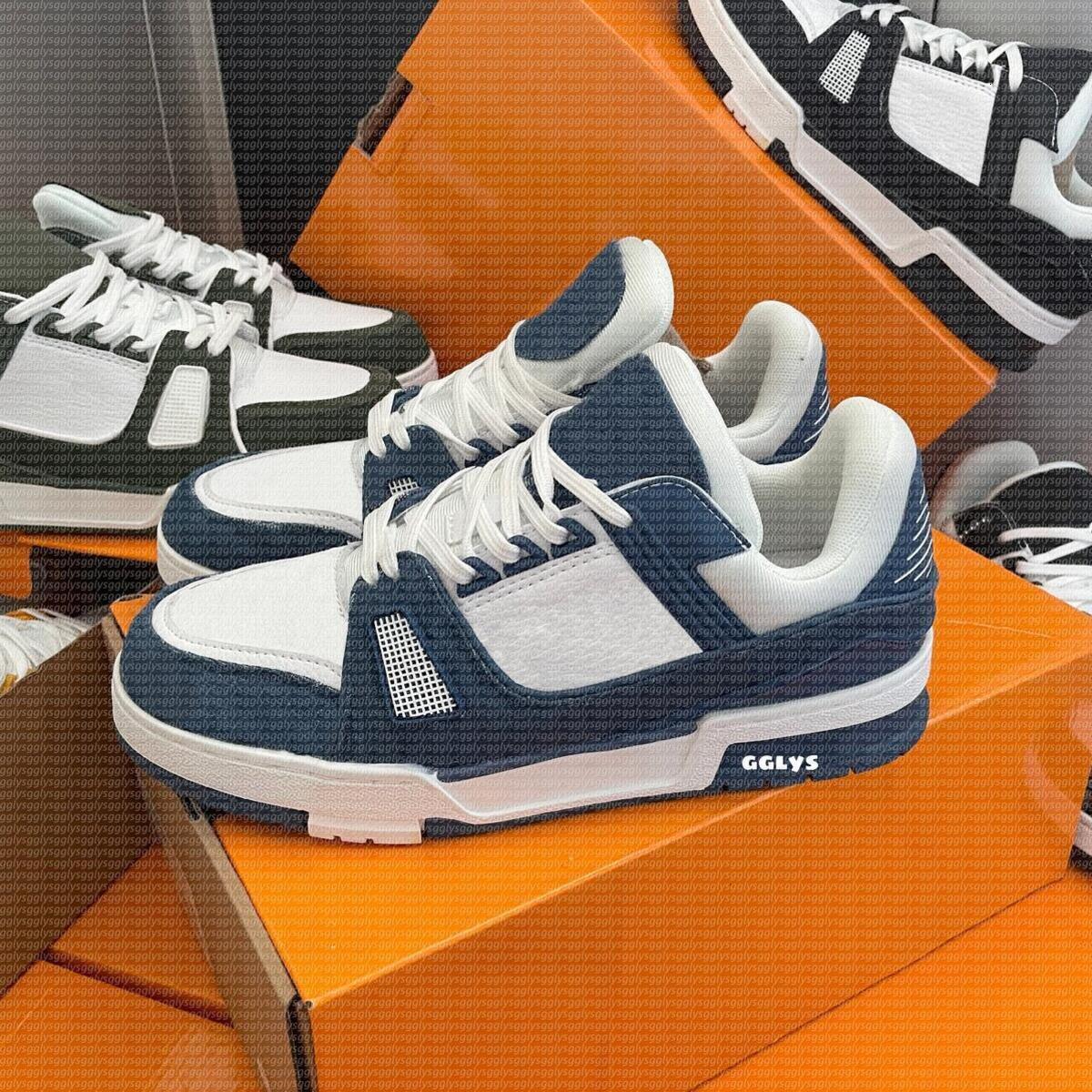 designer skate shoes Leather board shoes Louilys Platform Virgil Maxi Embossed Sneakers trainers floor Women Men Mesh Sneaker Casual black Runner Trainer