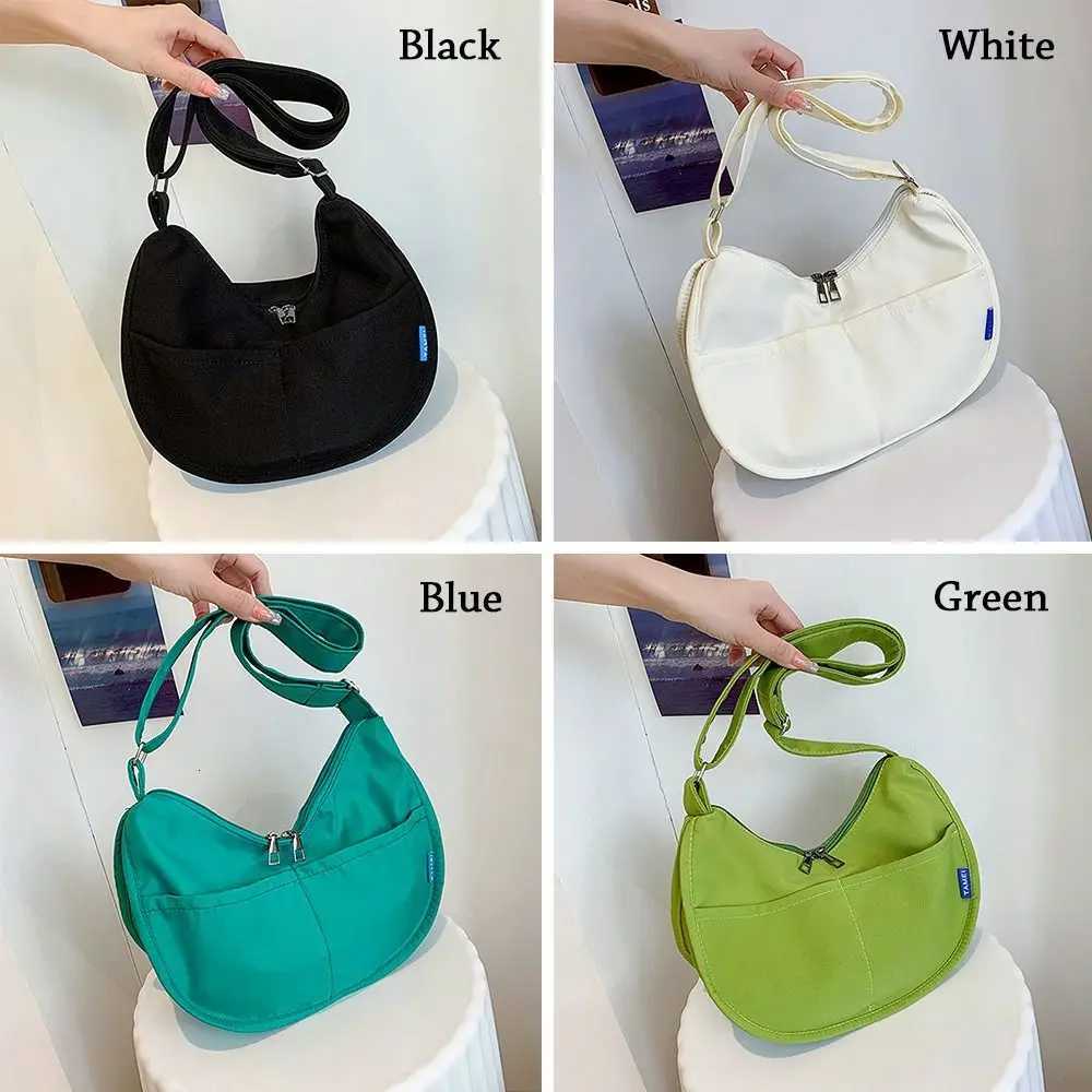 Fashion Solid Color Shoulder Bags Canvas Handbags Women Large Capacity Underarm Messenger Crossbody BagT251121