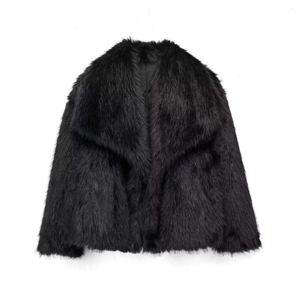 for Large Women Celebrity Internet Ins with Lapel Street Style Fluffy Fox Coat Versatile Ecofriendly Fur