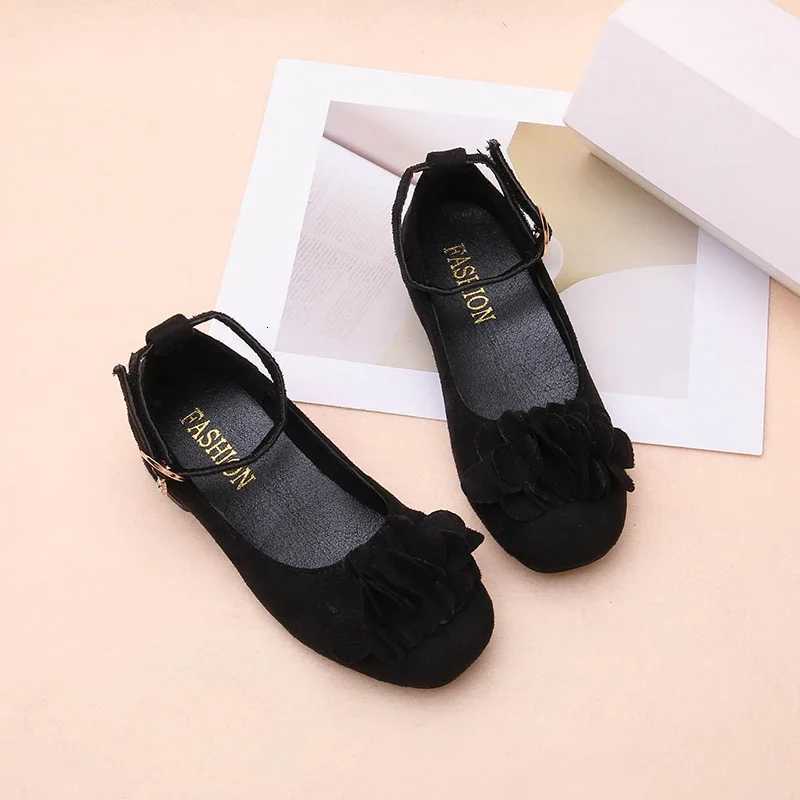 Girls Black Uniform High Heels Spring Autumn Performance Kids School Leather Shoes Ankle-strap Children Fashion Princess ShoesW251121
