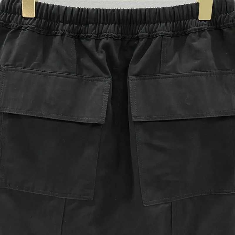 HKSH Mens Trendy Dark Punk Ro Style Classic Work Clothes Double Pocket Helen Pants Elastic Waist Shorts Fashion Street Clothing New HK0401 W250421
