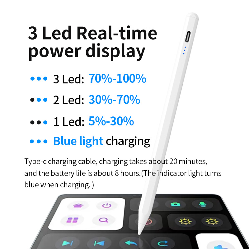 Universal Active Stylus Pen Compatible for IOS & Android Touch Screens Rechargeable Stylus Tip for Ipad/Ipad Pro/Air/Mini/Phone