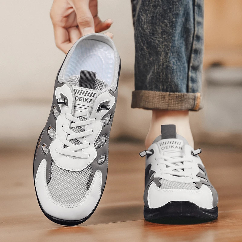 Mens plus size casual mesh slippers summer breathable nonslip walking shoes fashion Baotou comfortable outdoor sports sandals 251121