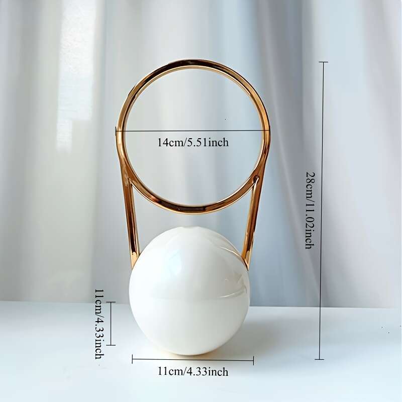 Luxury Mini Handbag With Spherical Dome Lid Golden Tone Button Durable Easy Clean Evening Purse Parties Weddings Galas Chic Solid White PVC Bag