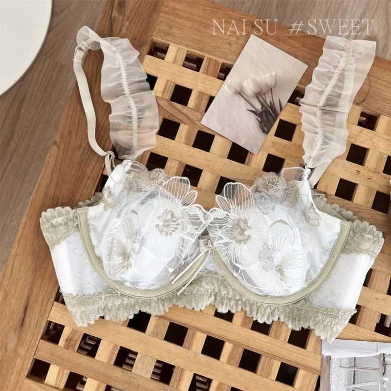 Sexy Anime Minimizer Bra Large Bust Rabbit Ear Cup French Lace Bralette Ultra Thin Retro Wirefree port Comfort Set S-XL TushyXJ251106