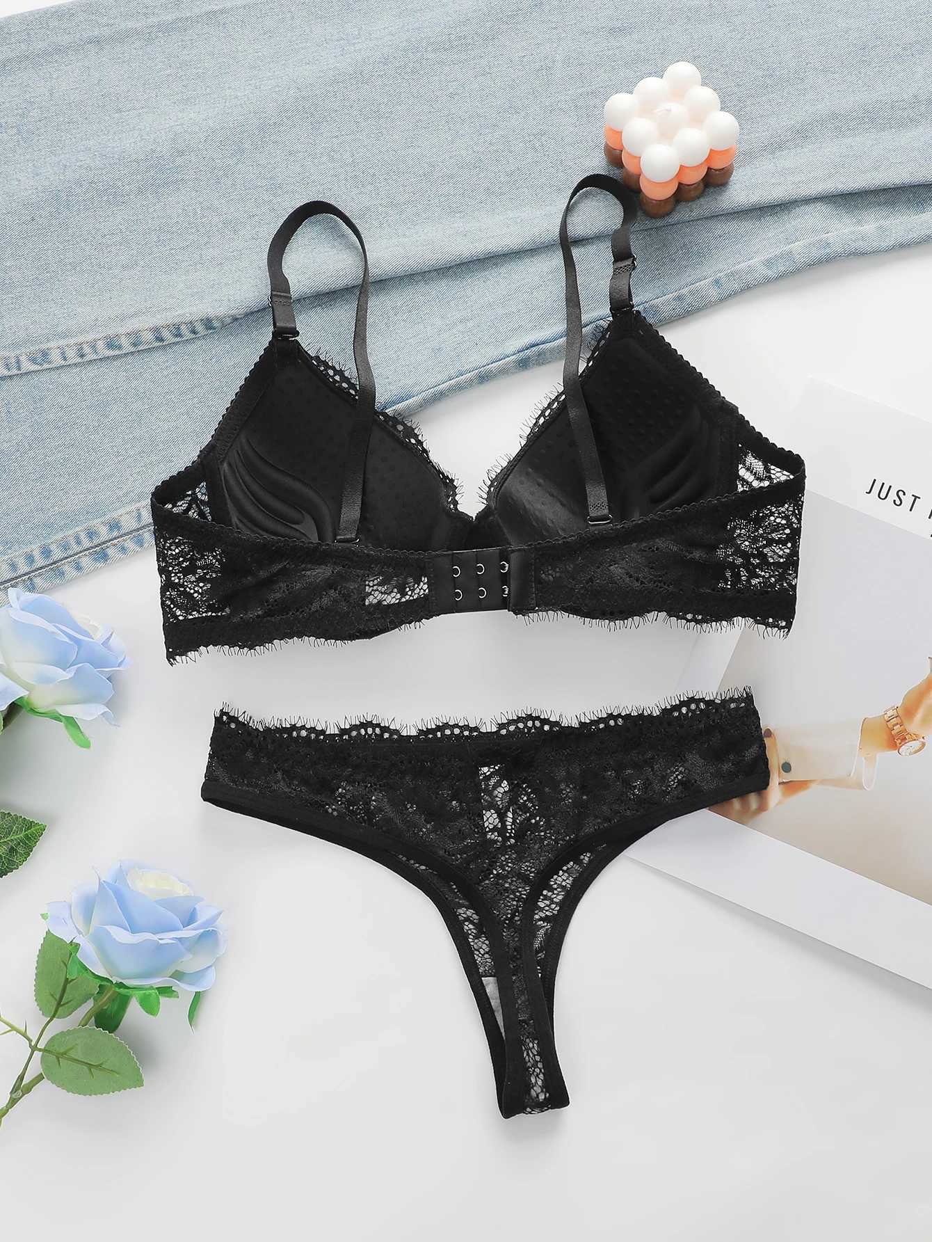 High Quality Simple And Sexy Lace Womens Push Up Two-piece Bra And Underwear A3107XJ251106