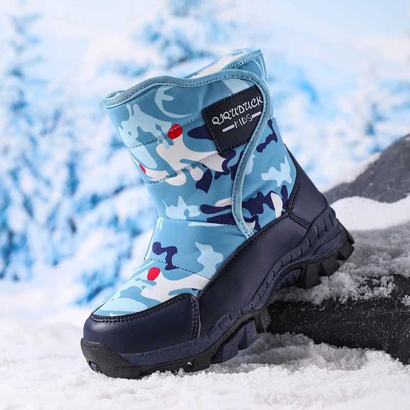 2025 Winter New Outdoor Boots Kids Casual Warm Boots Waterproof fabric anti slip Snow Boots Rubber Sole Snow BootsW251121