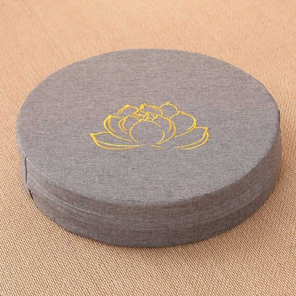 New Lotus Embroidered Yoga Meditation Cushion Washable Round Backrest Removable Cover Thickening Fill Tatami Mat C251121
