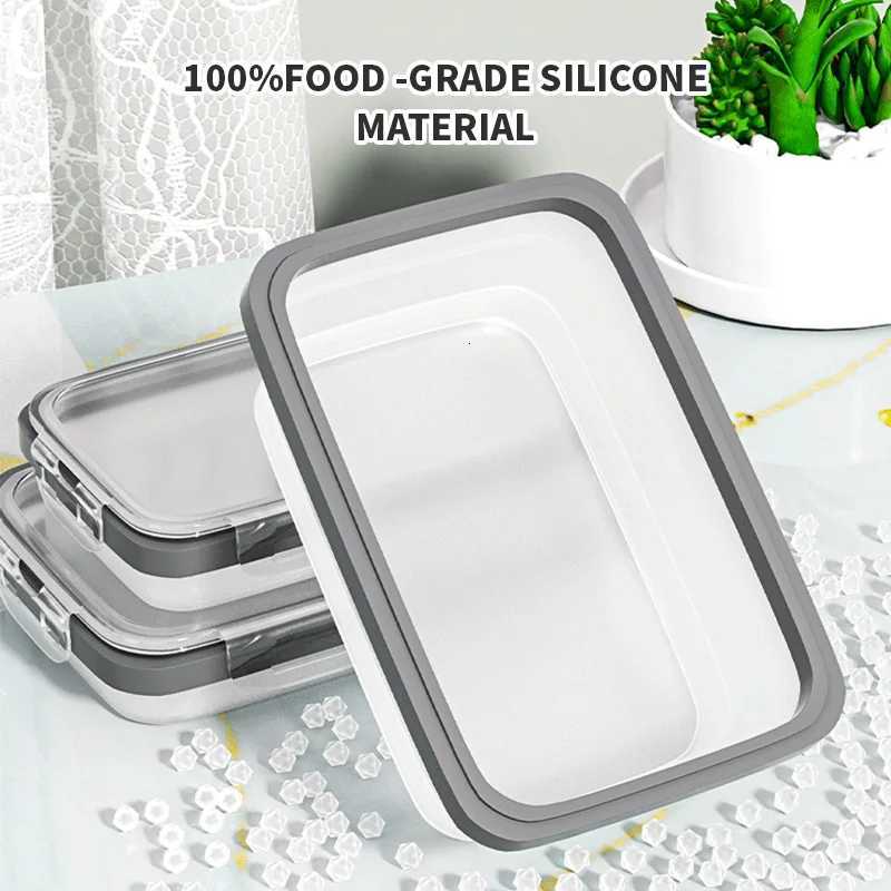 Collapsible Silicone Food Storage Container Leftover Meal box For Kitchen Bento Lunch Boxes Microwave and Freezer SafeM251121