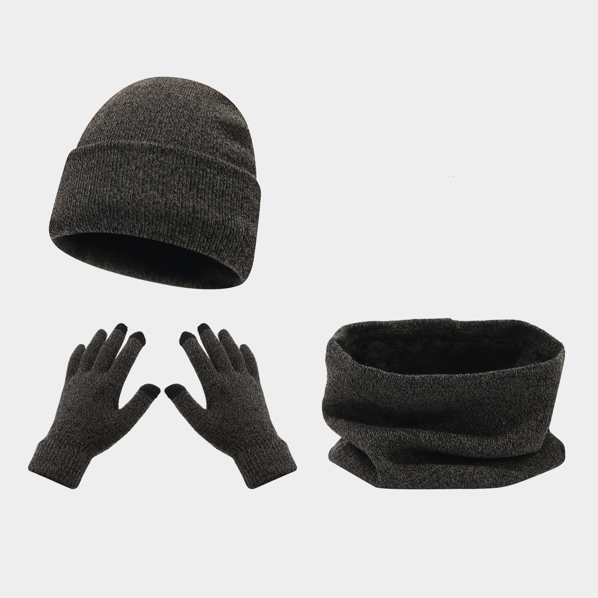 Designer Scarf Hat Gloves Three-Piece Set Winter Outdoor Cycling Skiing Cold-Proof Solid Color Knitted Hat Warm Set Trendy free shipping