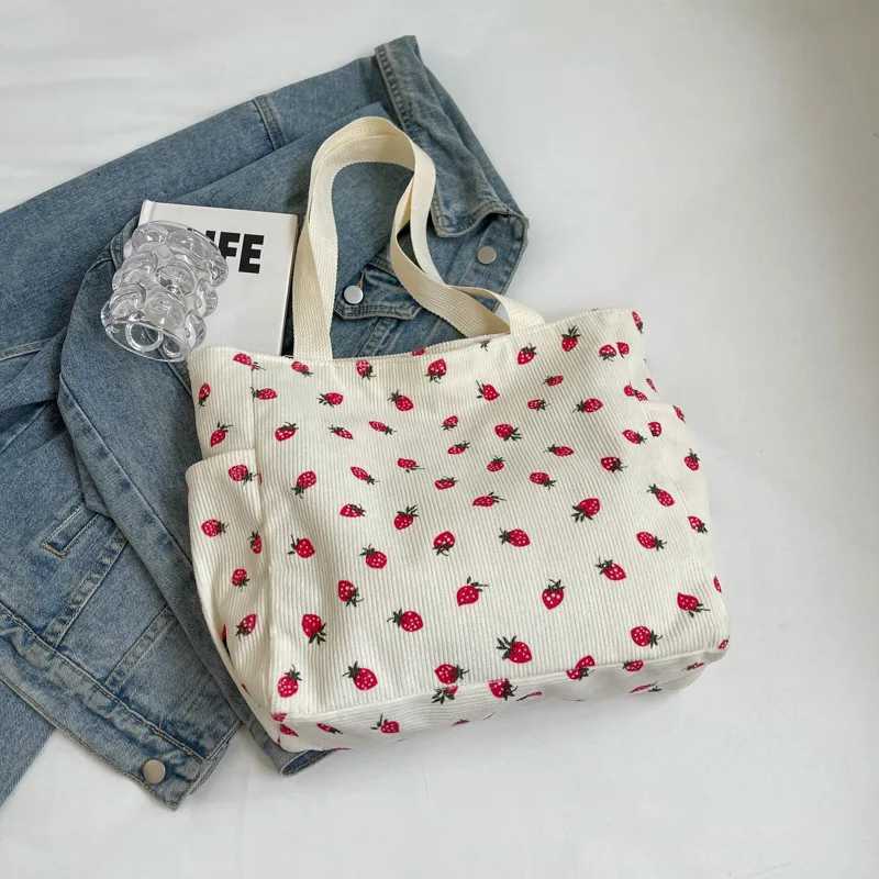 Fresh Sweet Girl Handbag Fashionable High end Corduroy Printed Shoulder Bag Leisure Shopping Commuter Womens Underarm BagT251121