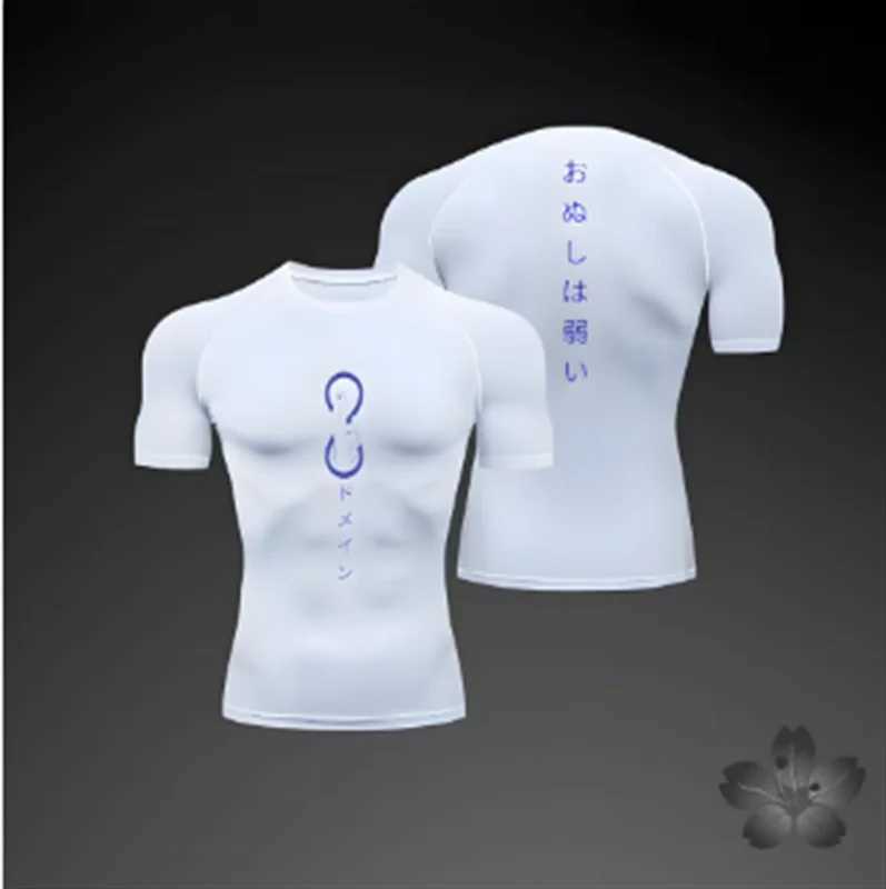 Summer short sleeved mens compression sports T-shirt new running fast drying gym jogging shirt Rashguard Jiu Jitsu top X250421