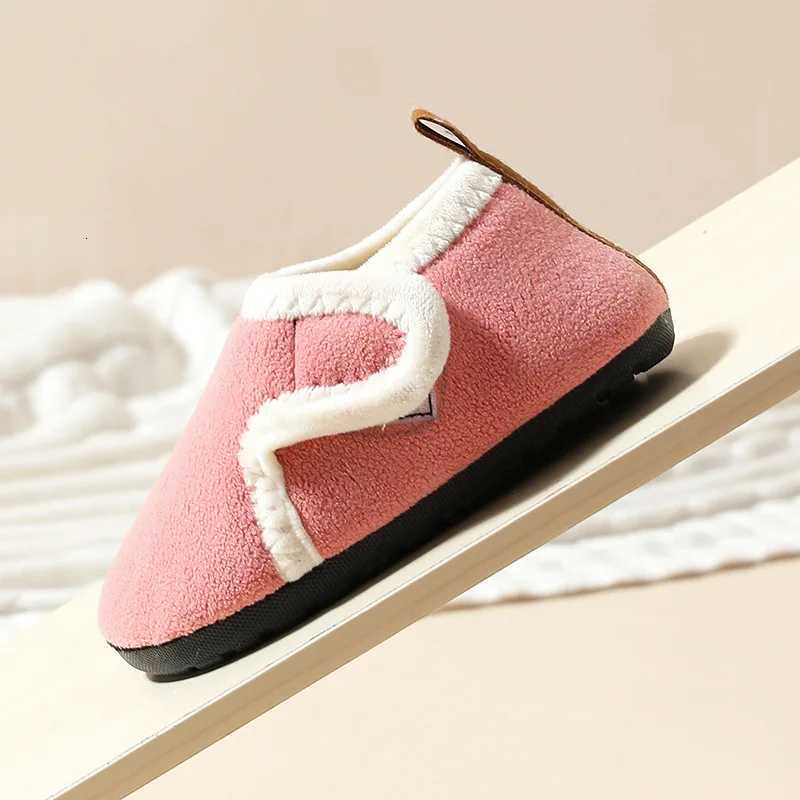 Autumn Winter Indoor Kids Shoes Anti Slip Soft Sole Children Floor Shoes Boys Girls Plush Warm Cotton Slipper Solid Home ShoesW251121