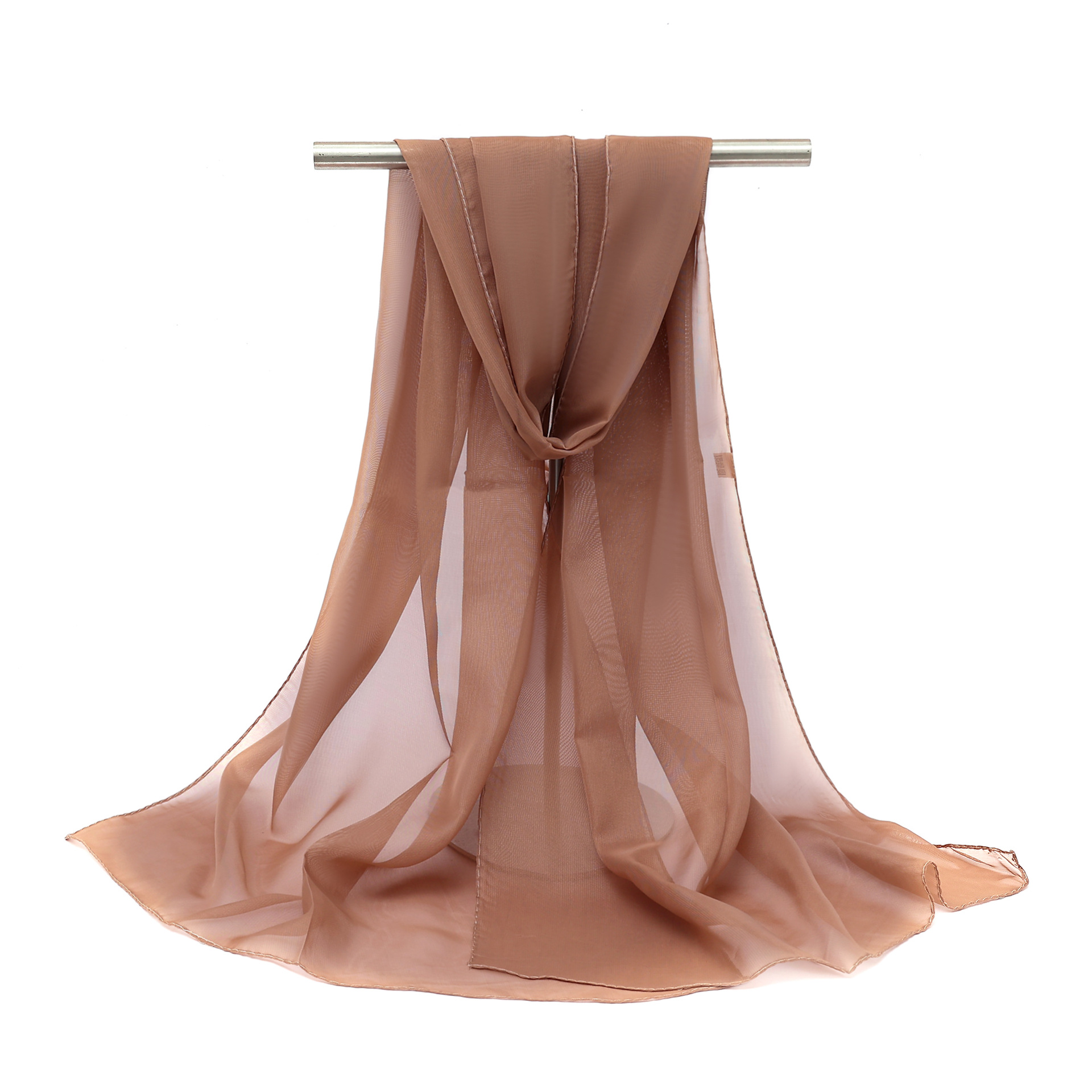 K772 New Korean version of the versatile silk scarf Chiffon scarf Spring and Autumn Summer solid color scarf white shawl long female