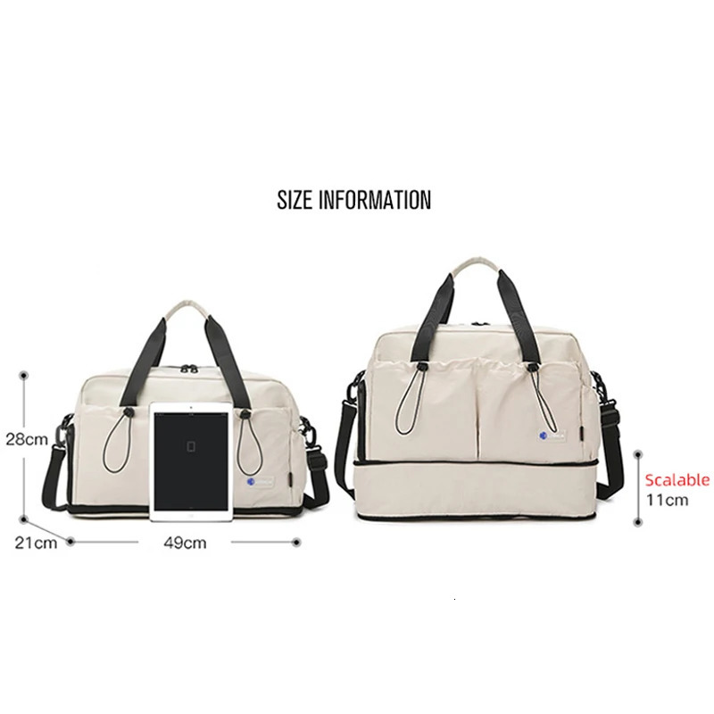 Multi-pocket Gym Bag Extensible Yoga Bags with Shoes Pocket Large Capacity Fitness Handbag Dry Wet Separation Sports Travel Pack 251114