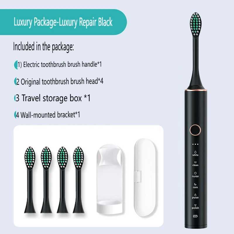 Electric Toothbrush for Adults Waterproof DuPont Brush Head USB Rechargeable High Frequency Cleaning 6 Cleaning Modes C251121