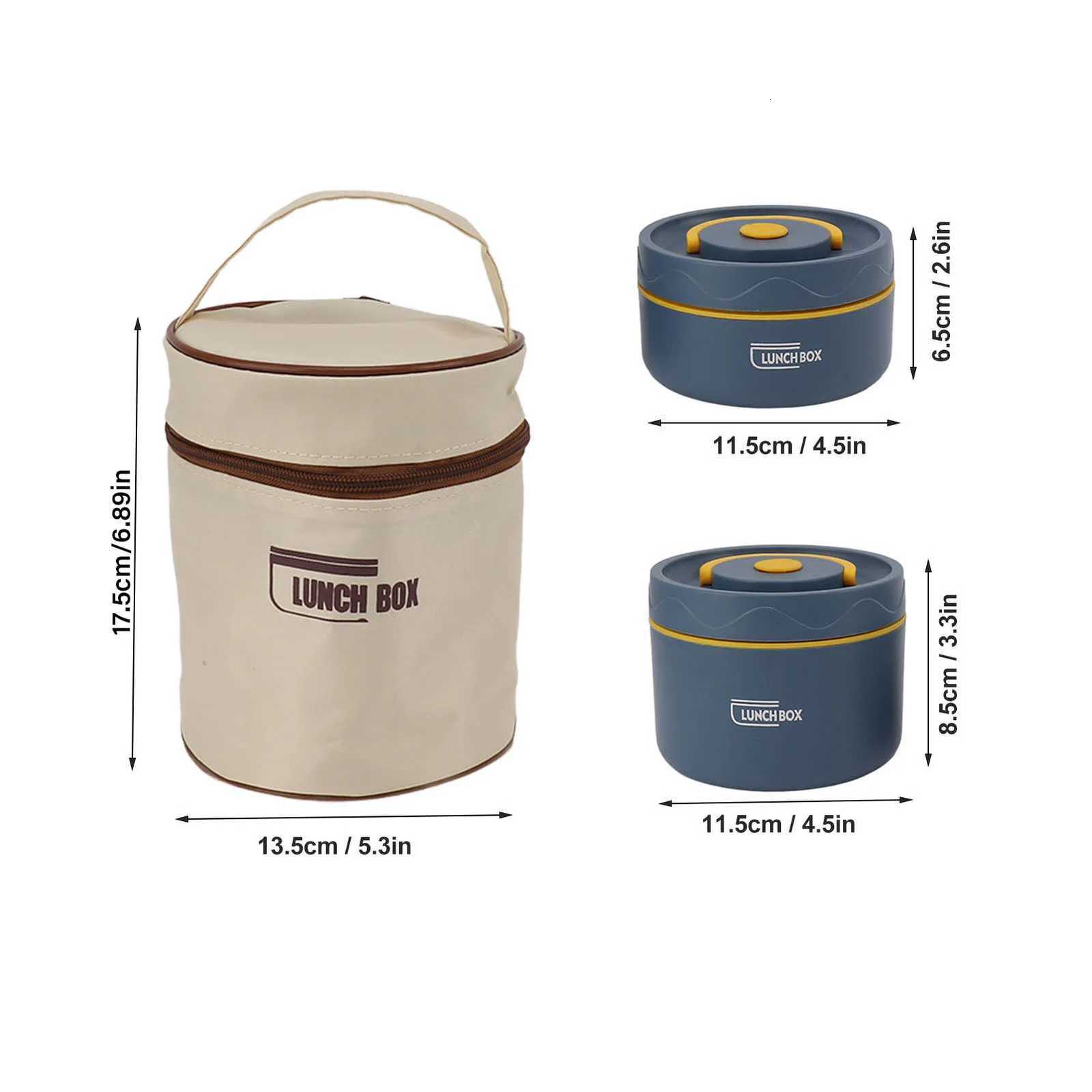 Container Safe Lunch Bento Box Leakage Proof Recessed Handle Round Stainless Steel Easy To Clean for Picnic Bento ContainerM251121