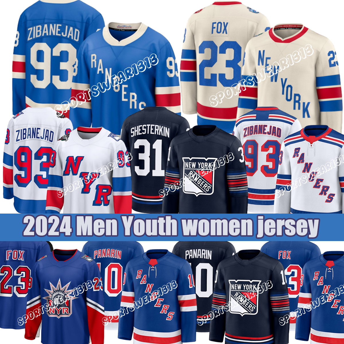 10 Panarin A New York Rangerss jersey #23 Fox A Adam Fox NY #31 Shesterkin Igor Shesterkin #20 Kreider A Chris Kreider #16 Trocheck #91 Smith Hockey Jerseys