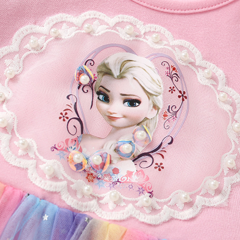 Disney children's designer short-sleeved dress evening dress birthday dress holiday dress beach dress puffy dress girl's summer dress baby d