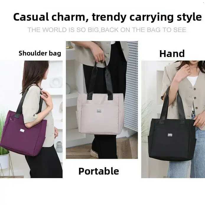 New stylish simple solid color mother bag womens bag nylon shoulder bag fashionable large capacity handbag Oxford Buttot bagT251121
