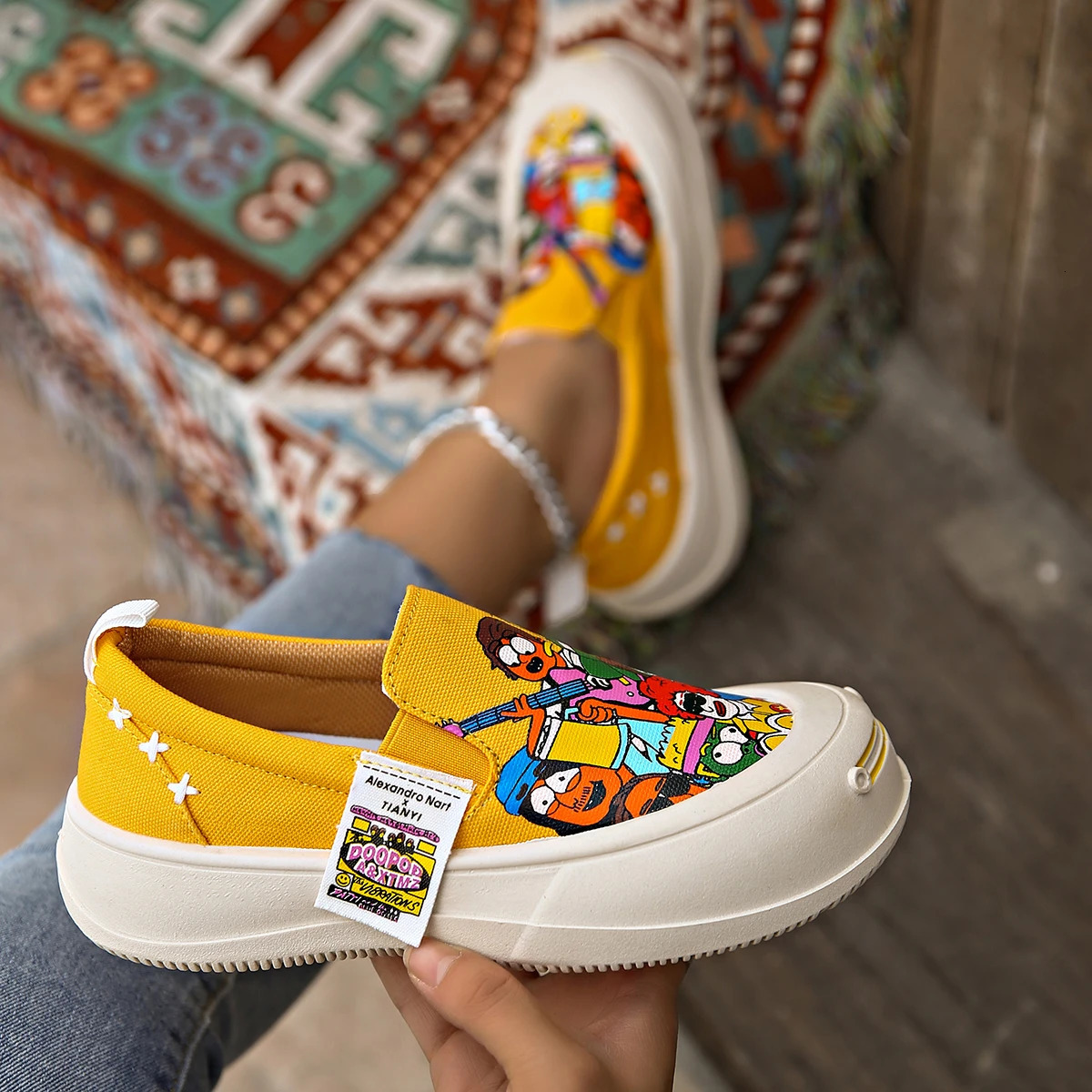 Women Flat Sneakers Casual Fashionable Canvas Shoes Style One Step Walking Summer Zapatos De Mujer 251121