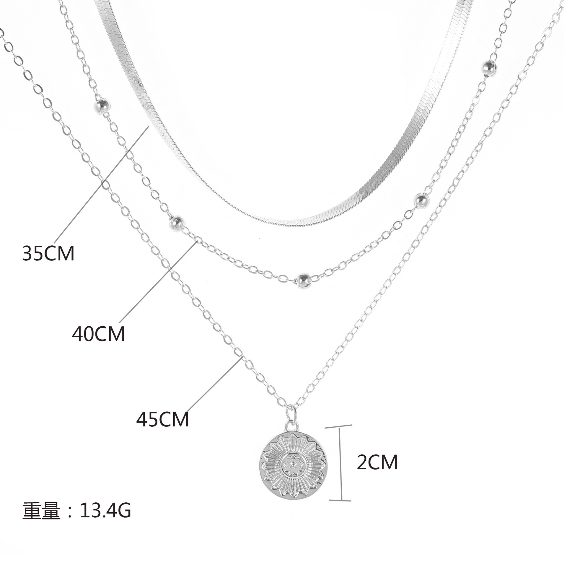 Recommended trendy, versatile, simple, multi-layered lotus pendant necklace for women, blade chain, neck chain