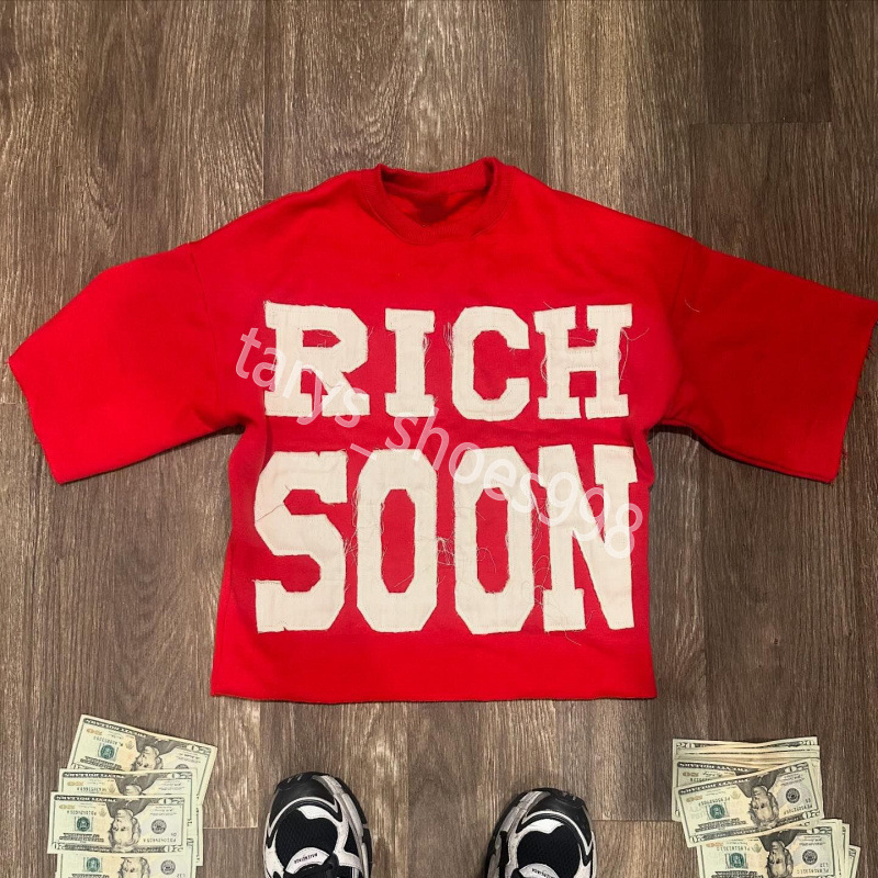 Designer Rich Soon Shirts American Orange Rich Soon patch graphic t shirts graphic y2k tops harajuku oversized gothic casual streetwear goth men clothes