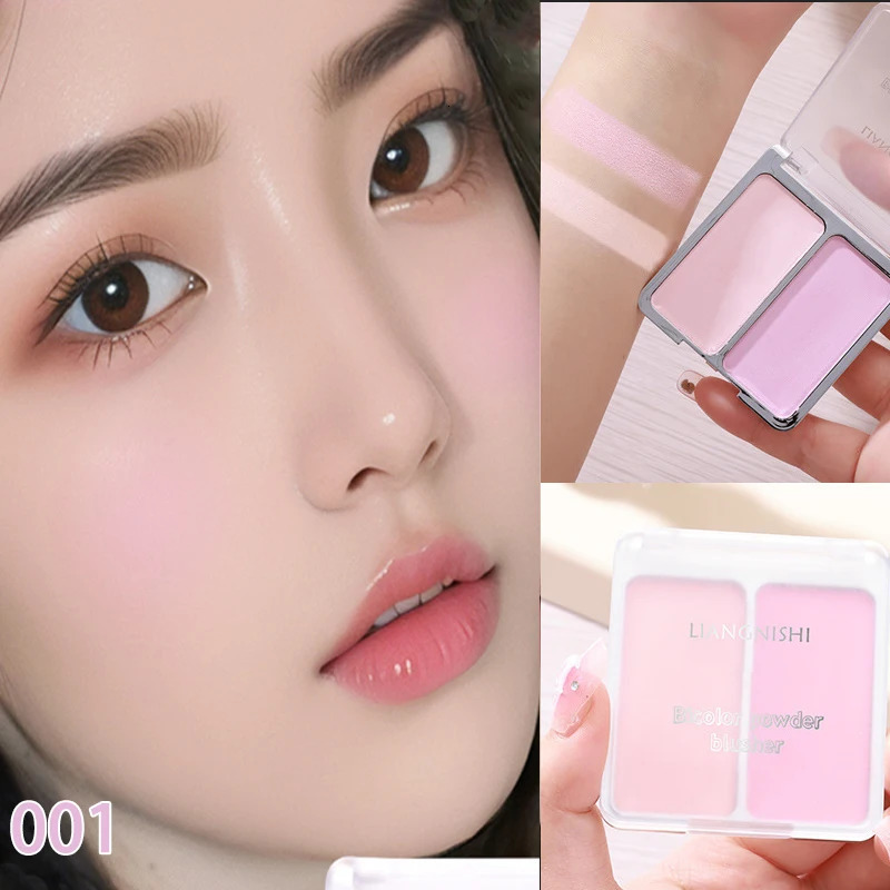 Two-tone Blush Powder Palette Natural Matte Brighten Skin Blusher Milk Peach Pink Purple Apricot Rubor Rouge Korean Dupes Makeup 251113
