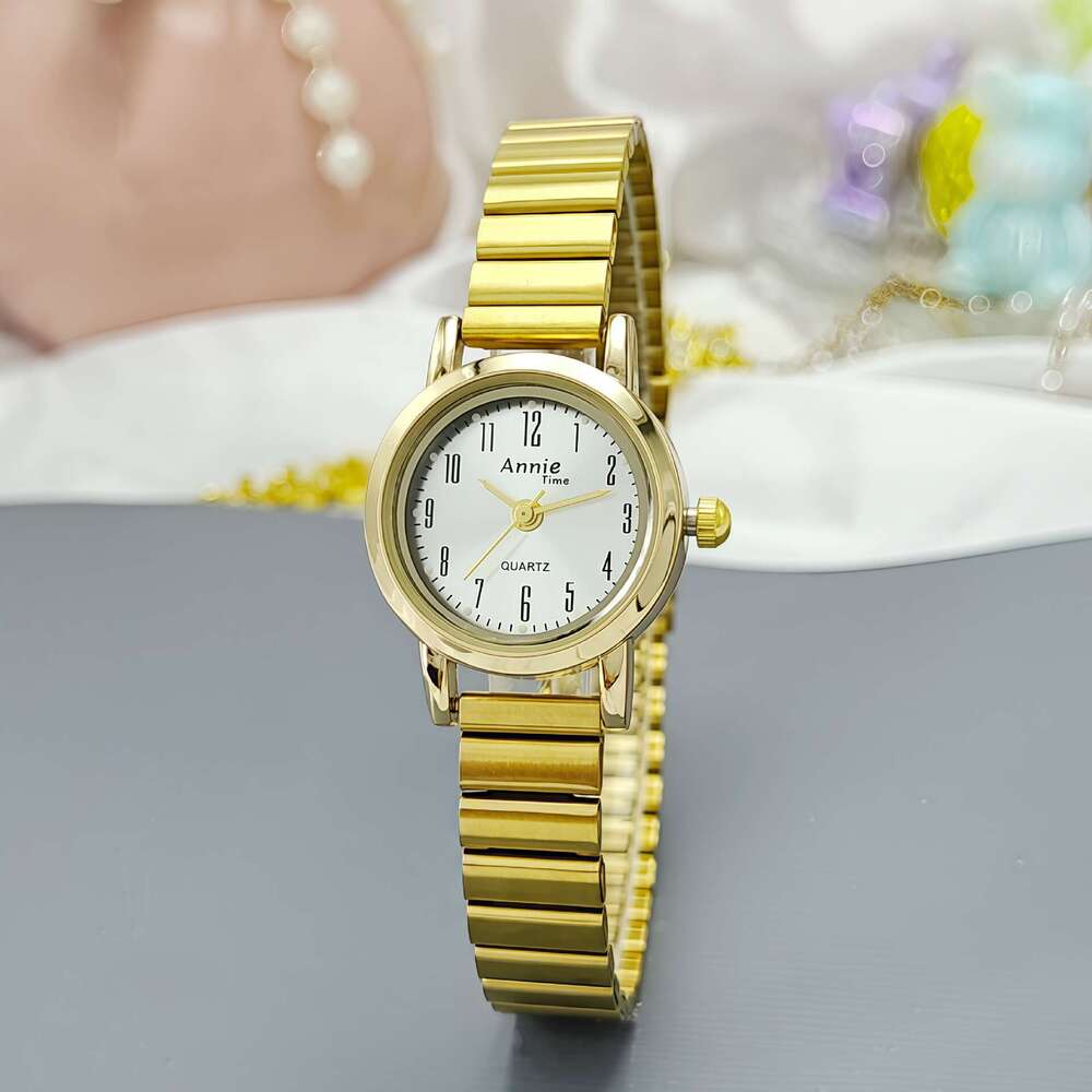 Cross-Border Hot New Fashion Women's Female Steel Band Ins Style High-End Round Bamboo Quartz Watch
