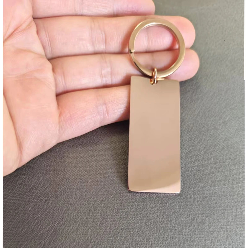 10Pcs Mirror Polished 304 Stainless Steel Rectangle Blank Keychain For DIY Keychains Jewelry Marking 4 Colors Wholesale 251121
