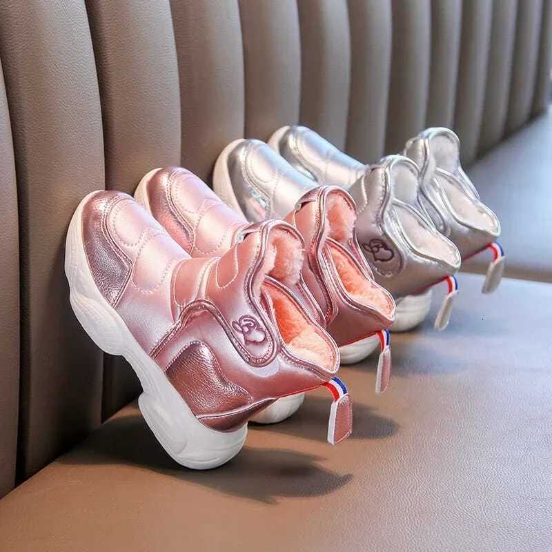 2024 Children Cotton Boots for Girls Winter New Fashionable Soft Thick Bottom Comfortable Anti-slippery Casual Trendy Warm ShoesW251121