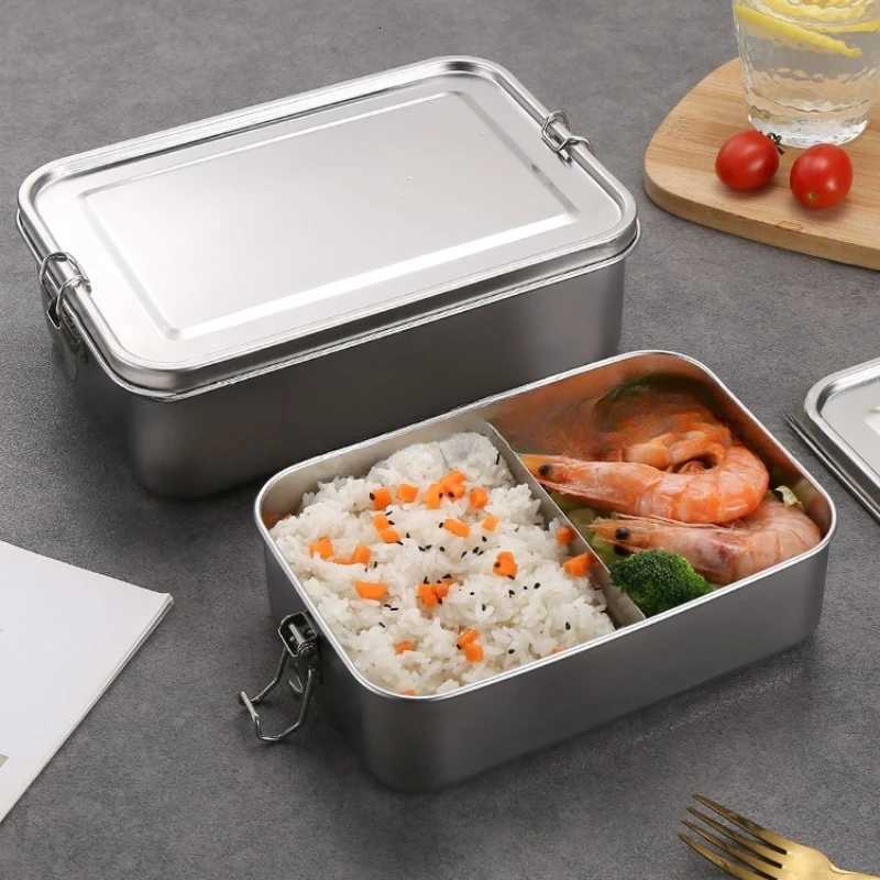 1200ML Stainless Steel Lunch Box Portable Snack Fruit Storage Plate Bowl or Picnic Camping School Office Compartment Lunch BoxM251121
