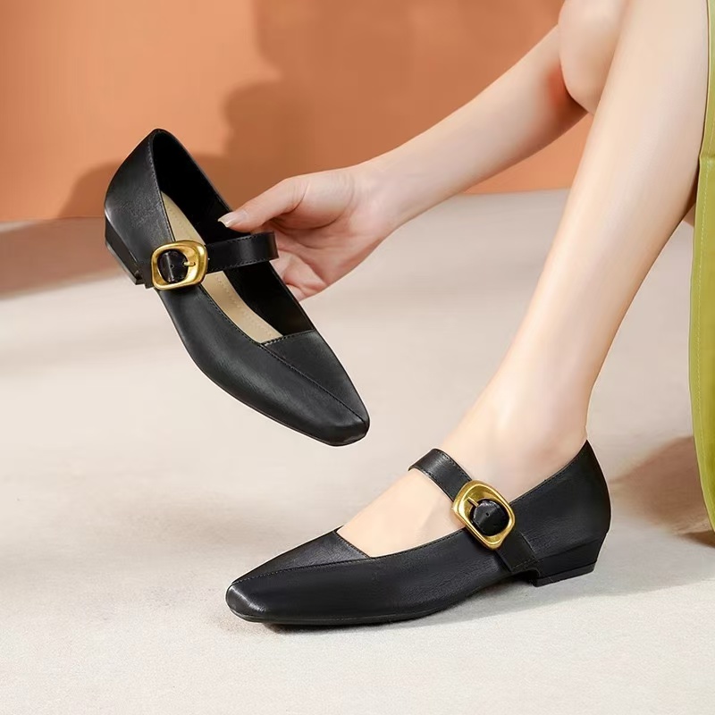 Spring New Autumn Leather Fashion Square Toe for Mary Jane Shoes atos Mujer Women New Pumps fea7