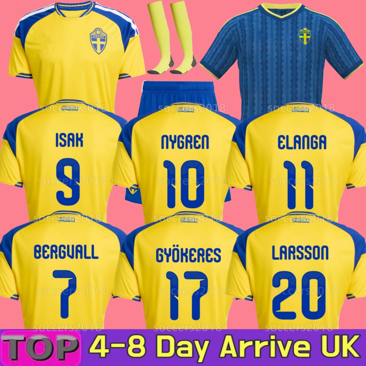 Sweden 2026 World CUP soccer jersey 26 27 NYGREN IBRAHIMOVIC ISAK Gyokeres FORSBERG camisetas men Kids Uniform Set kits KULUSEVSKI GUSTAFSON maillot football shirt